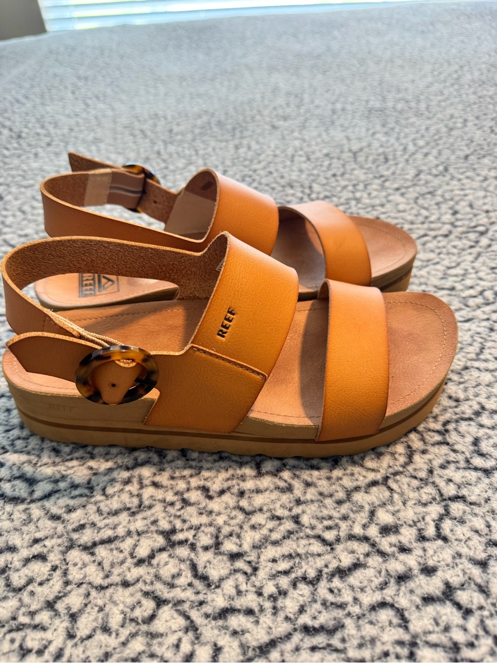 Reef Cognac Leather Double-Strap Slingback Sandals - Picture 2 of 4